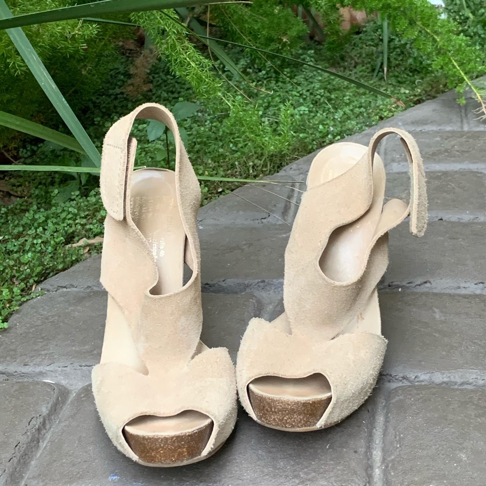 PEDRO GARCIA Suede Peep Toe Pumps Size 41 or 11